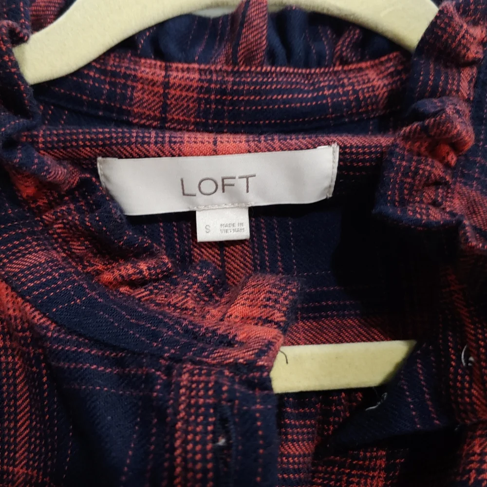 LOFT FLANNEL BUTTON DRESS